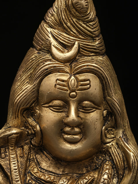 4" Small Brass Lord Shiva Head | Handmade | Made In India