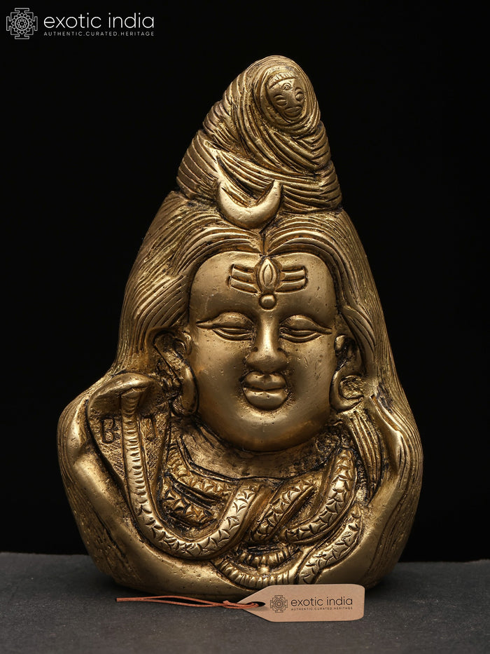 4" Small Brass Lord Shiva Head Handmade Statue