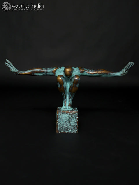 The Moment Before The Dive - The Olympic Swimmer | Brass Staute with Bronze Finish