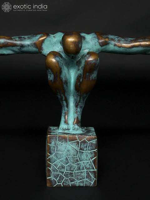 The Moment Before The Dive - The Olympic Swimmer | Brass Staute with Bronze Finish