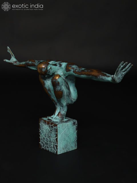 The Moment Before The Dive - The Olympic Swimmer | Brass Staute with Bronze Finish