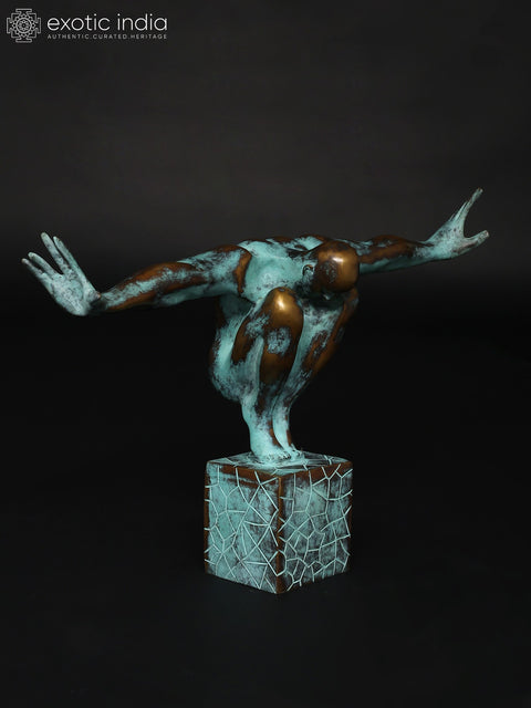 The Moment Before The Dive - The Olympic Swimmer | Brass Staute with Bronze Finish