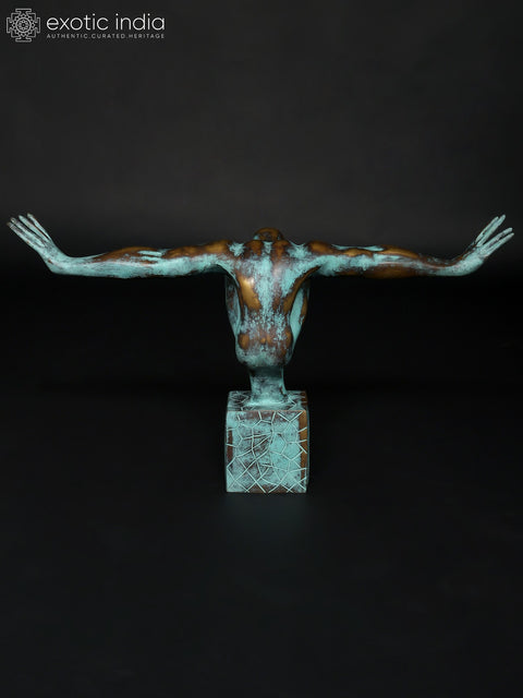 The Moment Before The Dive - The Olympic Swimmer | Brass Staute with Bronze Finish