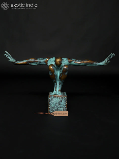 The Moment Before The Dive - The Olympic Swimmer | Brass Staute with Bronze Finish