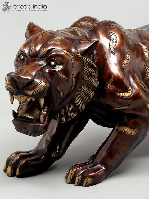 50" Large Size Roaring Tiger | Life-Like Decorative Sculpture | Home Decor