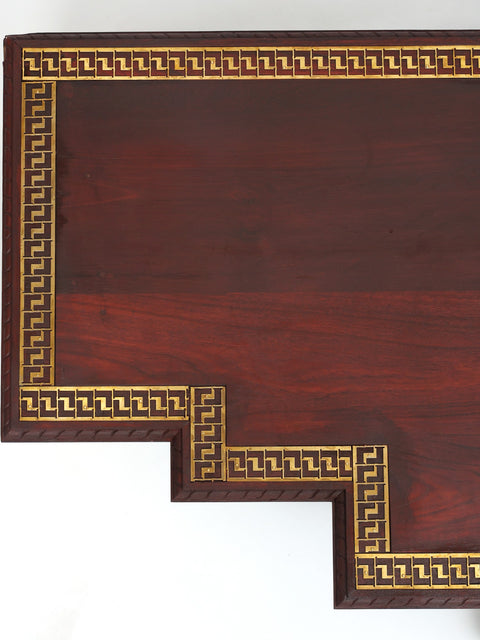 64" Large Size Designer Wood Chowki with Brass Work