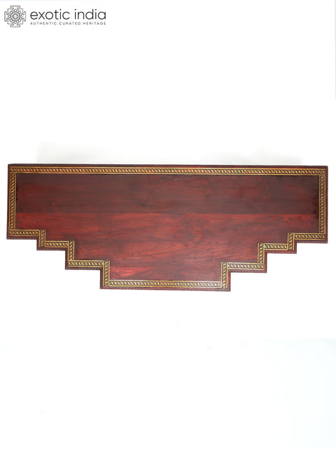 64" Large Size Designer Wood Chowki with Brass Work