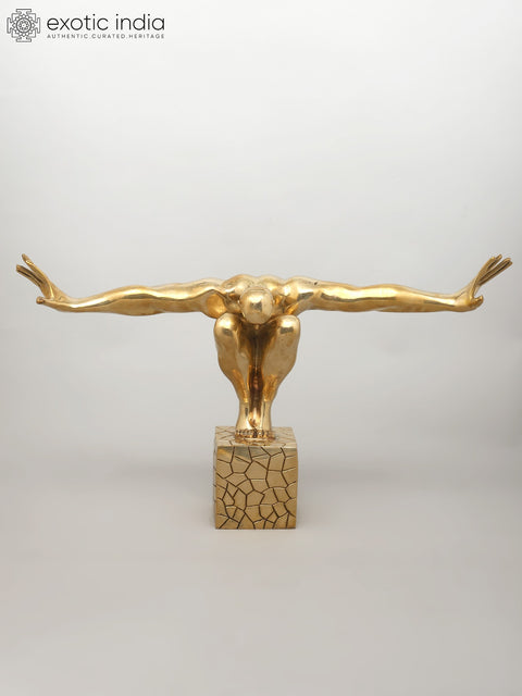 That One Breath Before The Dive - The Olympic Swimmer | Decorative Brass Statue | Home Decor