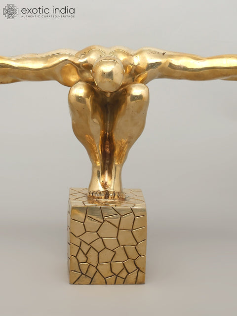 That One Breath Before The Dive - The Olympic Swimmer | Decorative Brass Statue | Home Decor