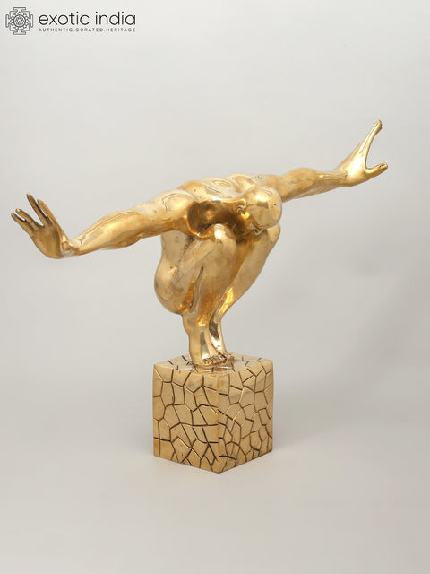 That One Breath Before The Dive - The Olympic Swimmer | Decorative Brass Statue | Home Decor