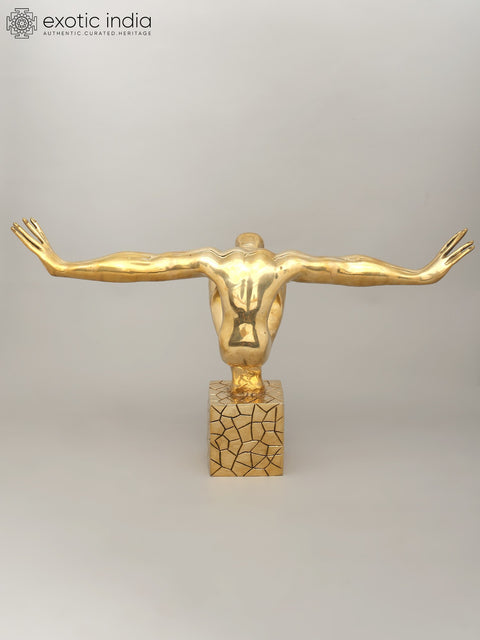 That One Breath Before The Dive - The Olympic Swimmer | Decorative Brass Statue | Home Decor