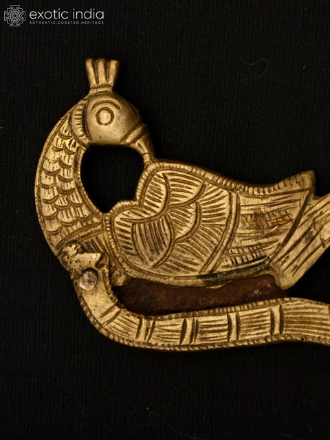 5" Peacock Design Nut Cracker in Brass