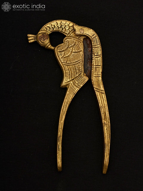 5" Peacock Design Nut Cracker in Brass