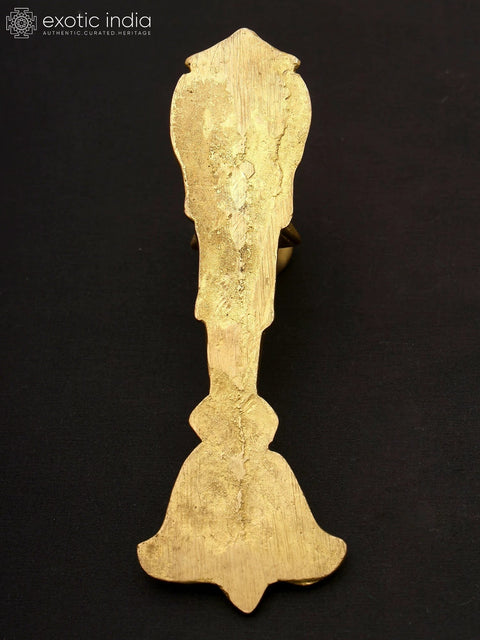 5" Brass Arti Diya/Oil Lamp with Sheshnag on Matsya Vishnu