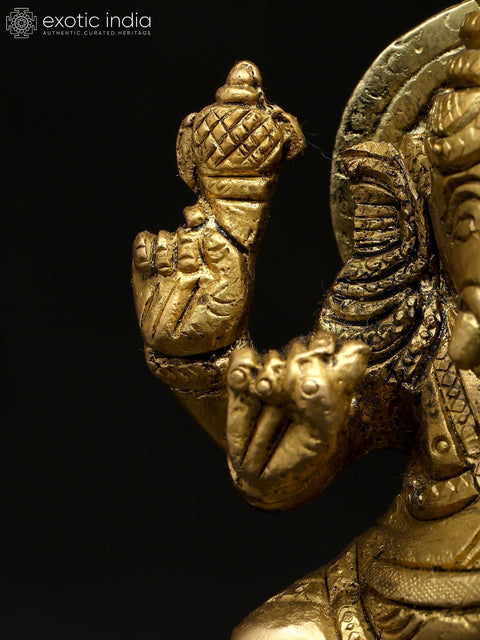7" Dancing Lord Ganesha | Brass Statue