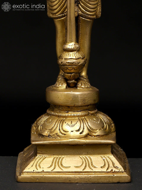 8" Lord Hanuman Standing in Namaskar Mudra | Brass Idol