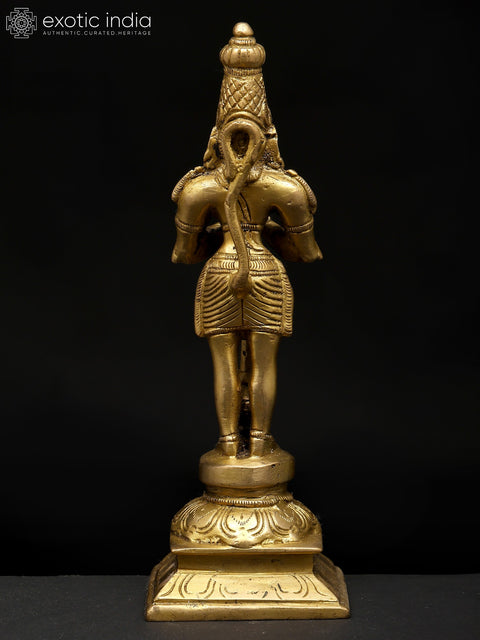 8" Lord Hanuman Standing in Namaskar Mudra | Brass Idol