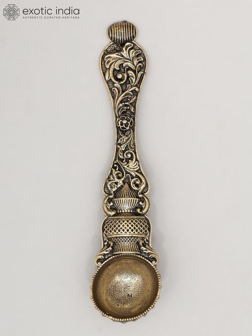 5" Brass Ritual Spoon for Pooja Ceremonies