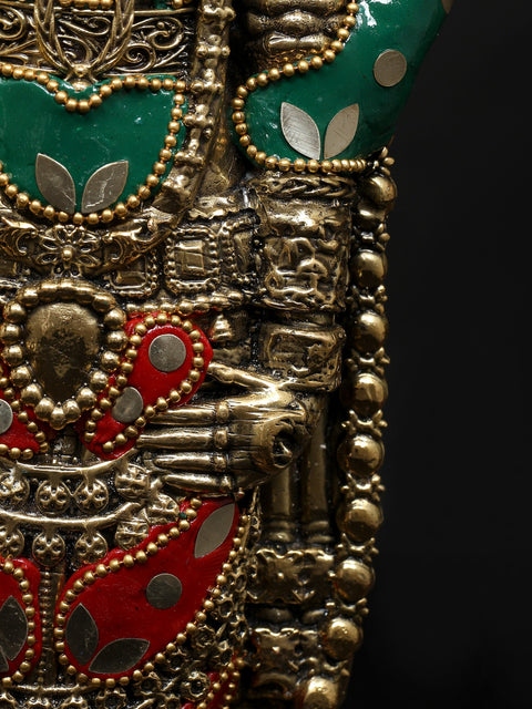 12" Superfine Tirupati Balaji (Venkateshvara) | Brass Statue with Inlay Work