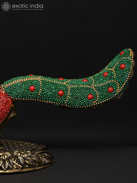 7" Superfine Pair of Beautiful Peacock Figurines | Brass Statues | Table Decor