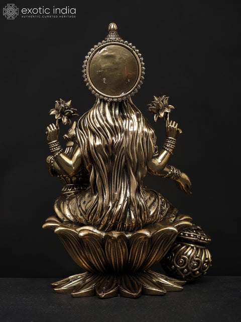 Superfine Four Armed Goddess Lakshmi with Wealth Pot | Brass Statue