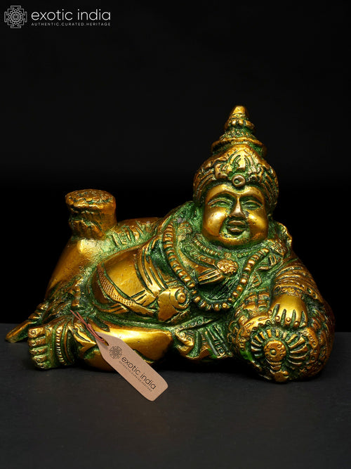 5" Lord Kubera Brass Statue for Pooja