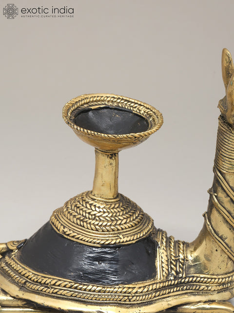 8" Decorative Camel Statue in Brass with Candle Stand | Dhokra Art | Home Decor