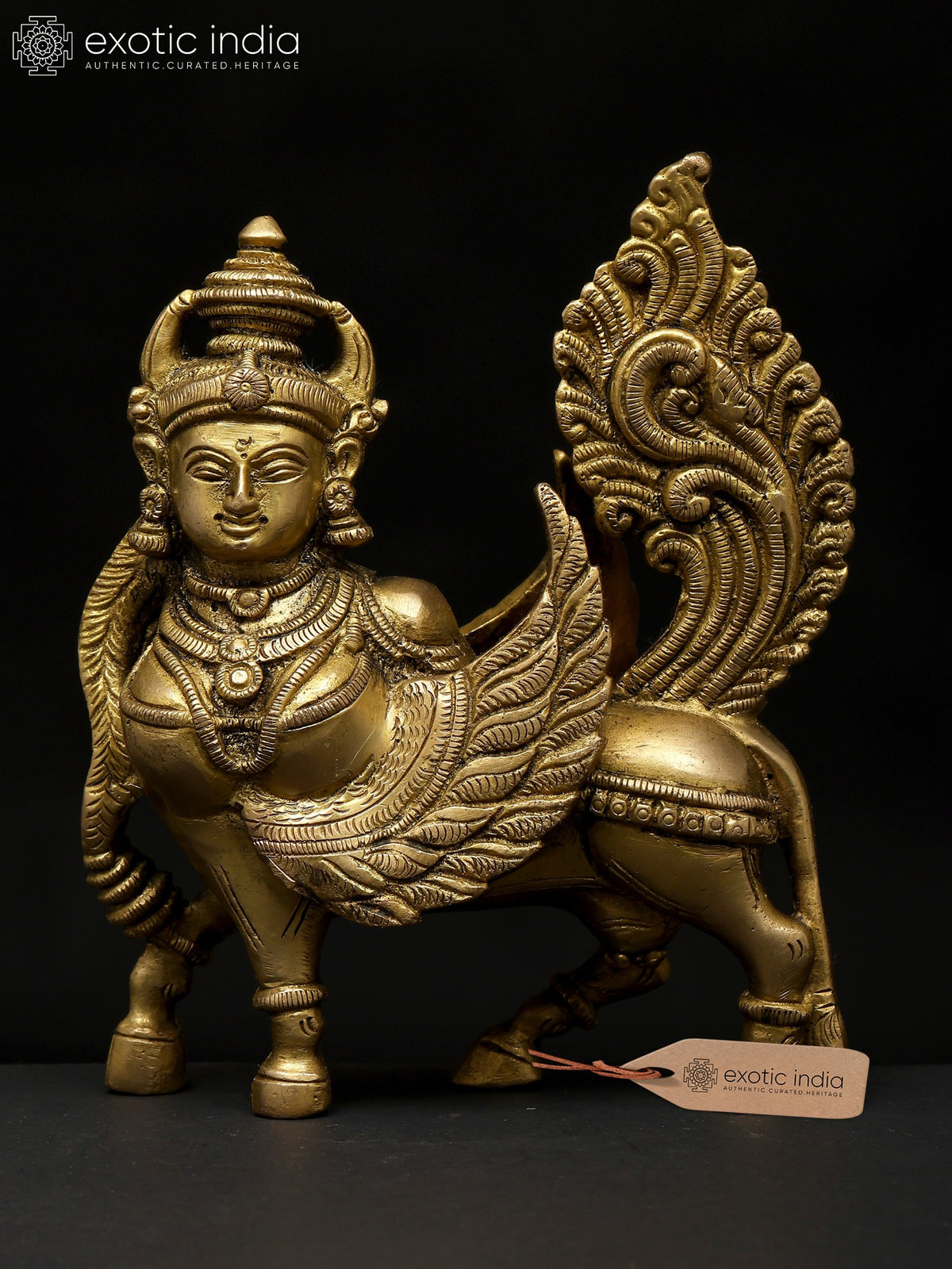 5" Kamadhenu Cow Brass Statue for Pooja