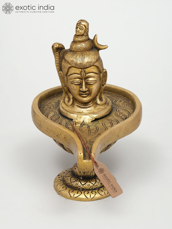 6" Lord Shiva Linga Brass Statue Handmade