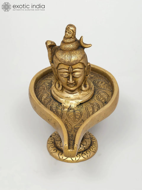 6" Lord Shiva Enshrined as Linga In Brass | Handmade | Made In India