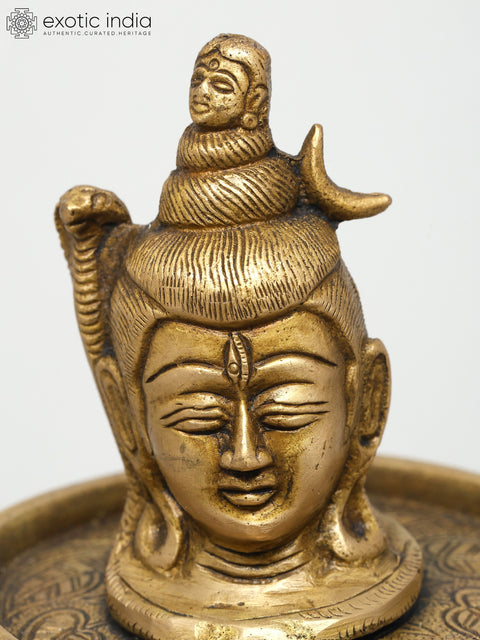 6" Lord Shiva Enshrined as Linga In Brass | Handmade | Made In India