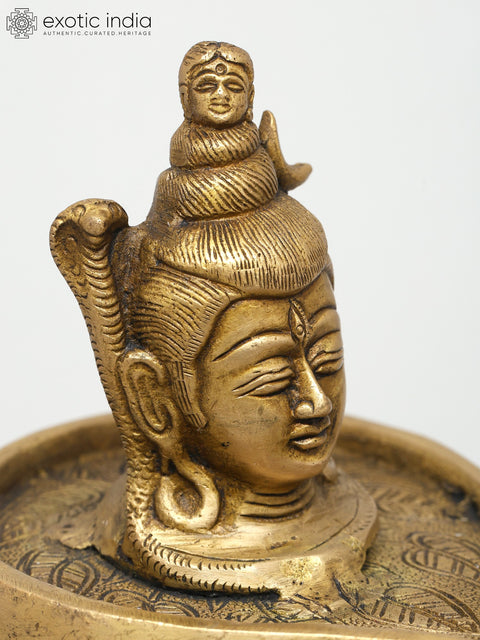 6" Lord Shiva Enshrined as Linga In Brass | Handmade | Made In India