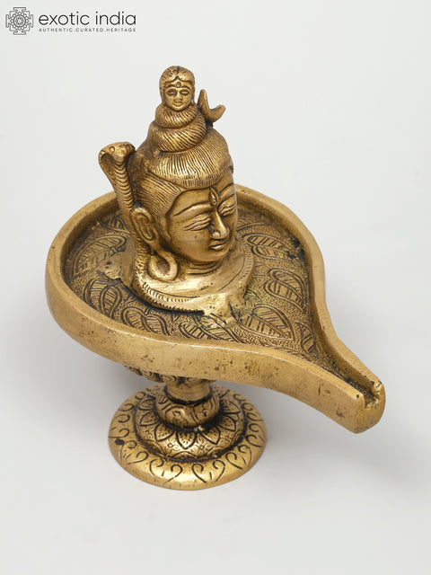 6" Lord Shiva Enshrined as Linga In Brass | Handmade | Made In India