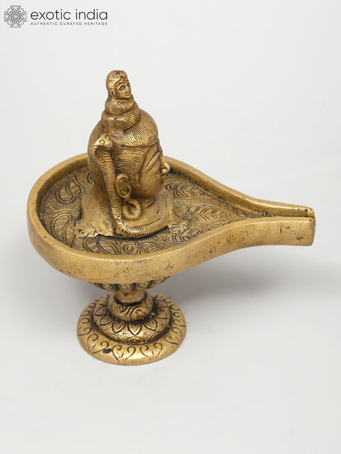 6" Lord Shiva Enshrined as Linga In Brass | Handmade | Made In India