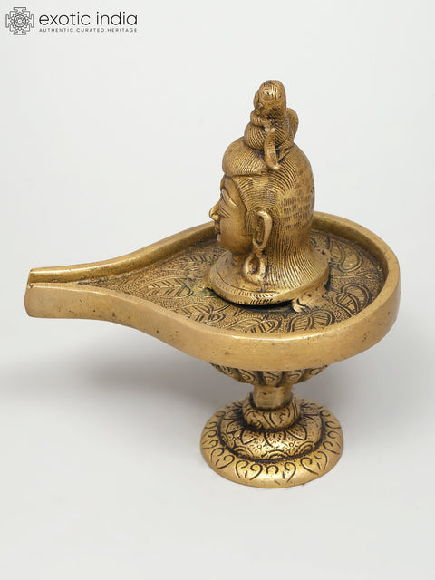 6" Lord Shiva Enshrined as Linga In Brass | Handmade | Made In India