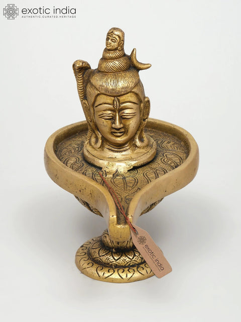 6" Lord Shiva Enshrined as Linga In Brass | Handmade | Made In India