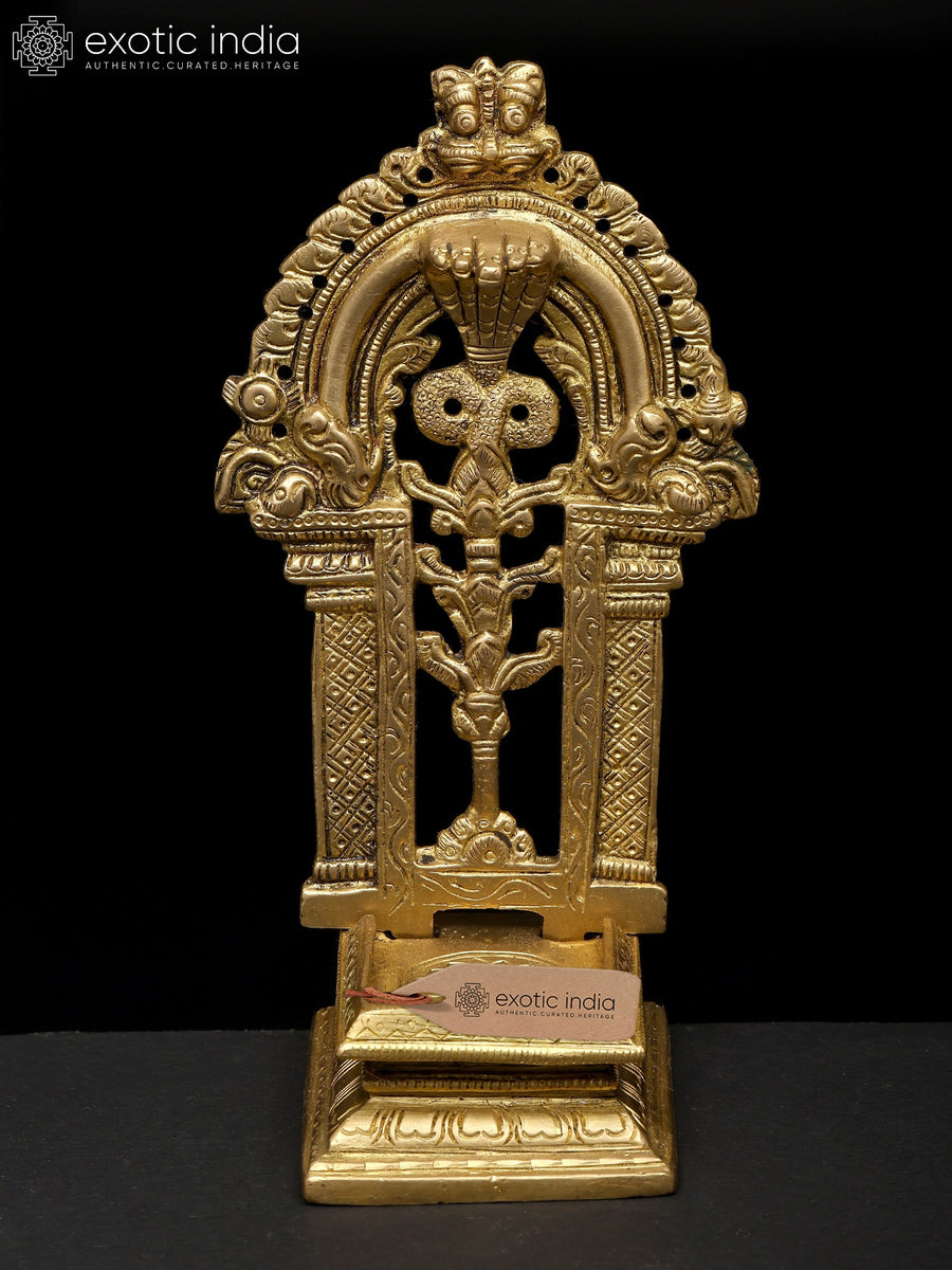 6" Brass Kirtimukha Throne Handmade Idol Base for God Goddess Statues