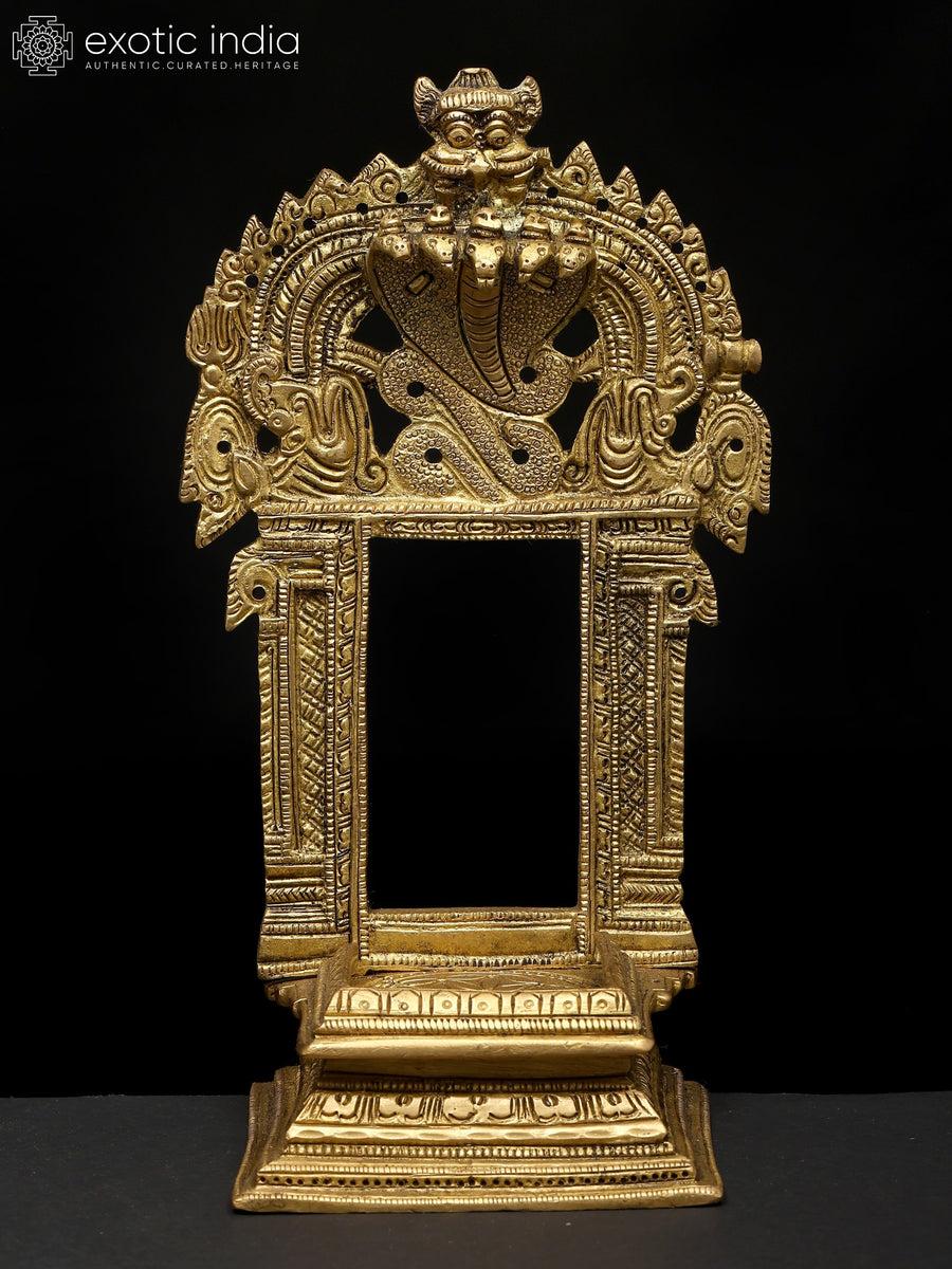 8" Brass Kirtimukha Throne Handmade Deity Statue Base