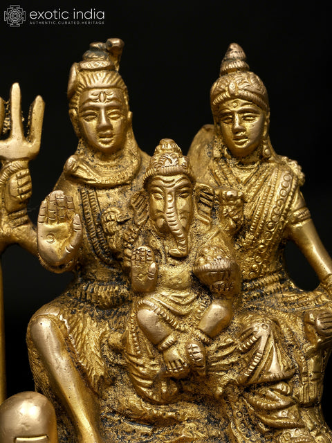 4" Small Shiva Family | Brass Statue | Made In India