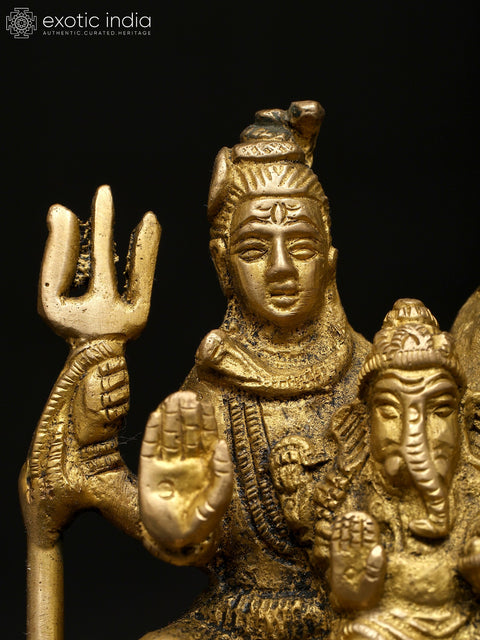 4" Small Shiva Family | Brass Statue | Made In India