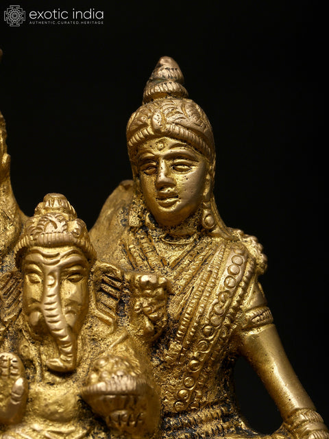 4" Small Shiva Family | Brass Statue | Made In India