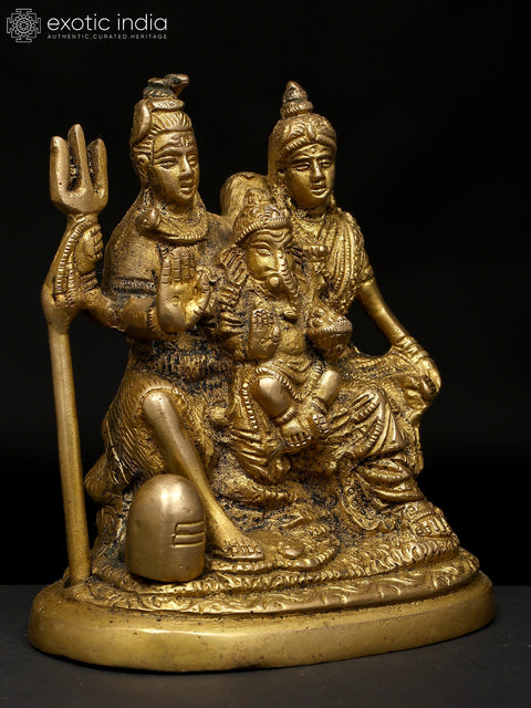 4" Small Shiva Family | Brass Statue | Made In India