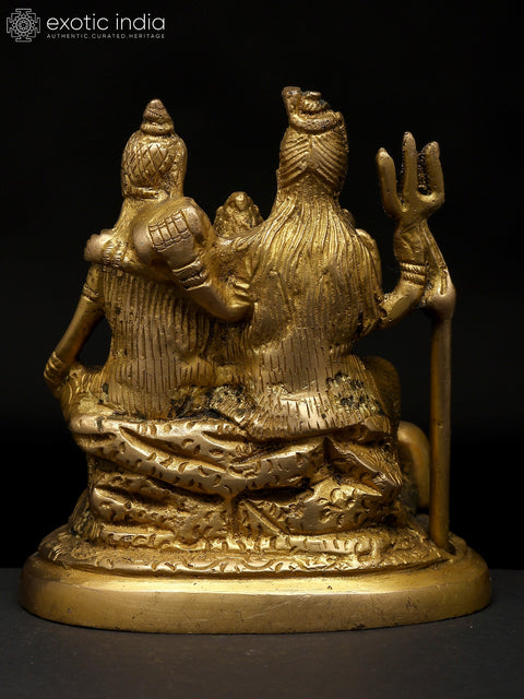 4" Small Shiva Family | Brass Statue | Made In India