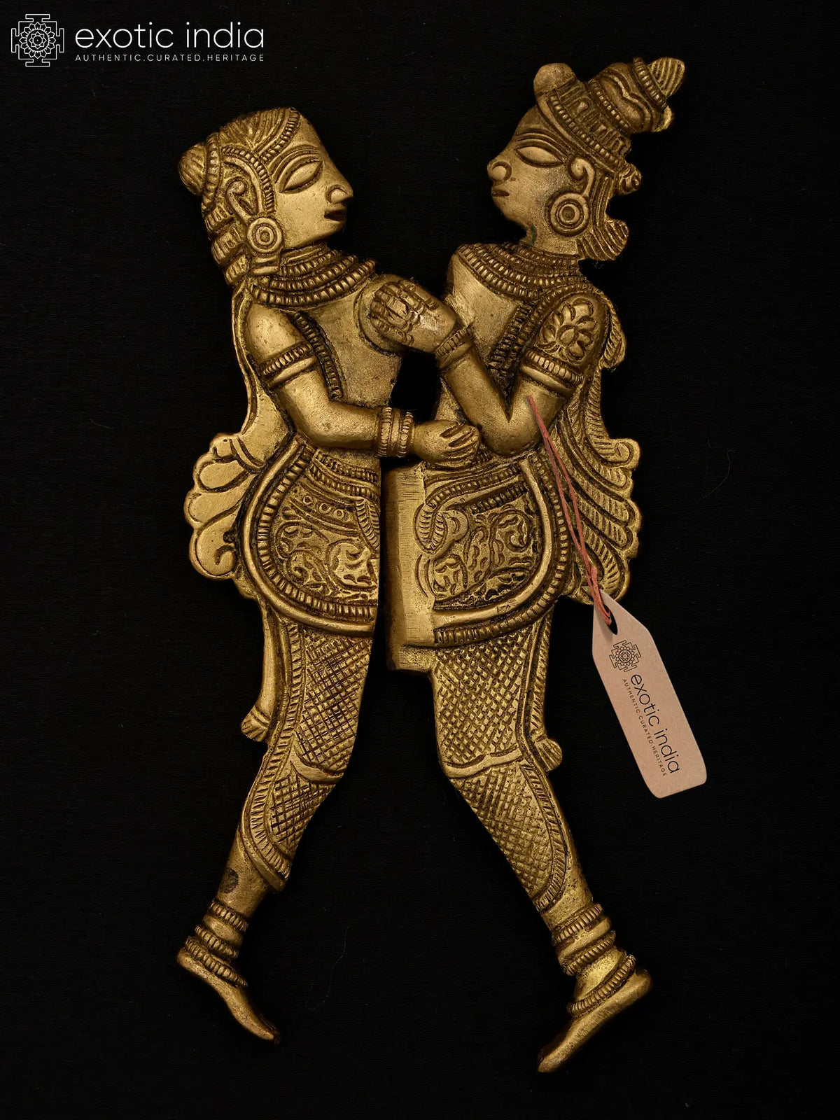 6" Amorous Couple Nut Cracker in Brass