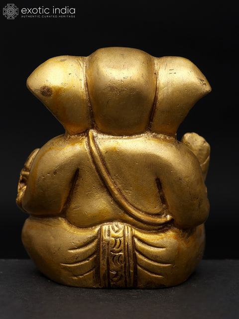 3" Small Blessing Lord Ganesha | Brass Statue | Made In India