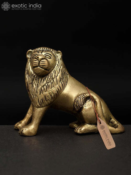 3" Small Lion Brass Figurine for Home Decor
