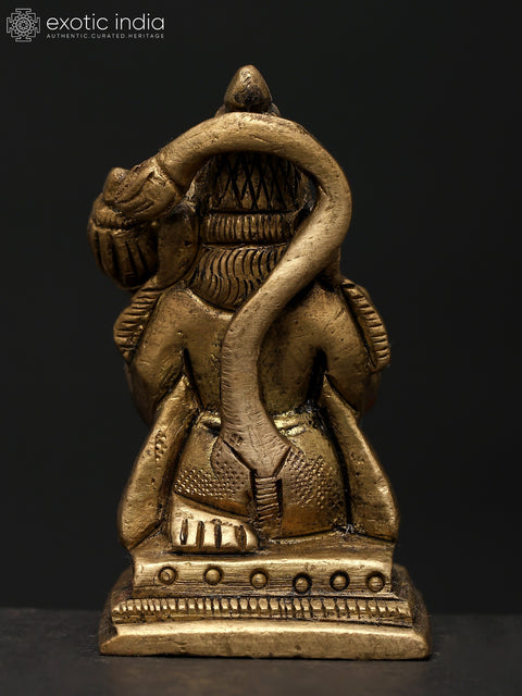 2" Small Sitting Lord Hanuman in Blessing Gesture | Brass Statue