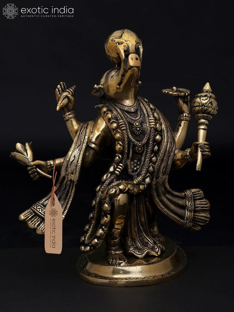12" Lord Varaha: The Divine Boar Avatar of Lord Vishnu | Brass Statue