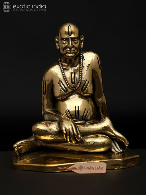 5" Superfine Shri Swami Samarth Maharaj Handmade Brass Statue
