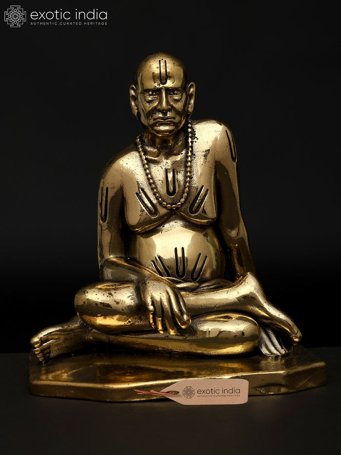 5" Superfine Shri Swami Samarth Maharaj Handmade Brass Statue